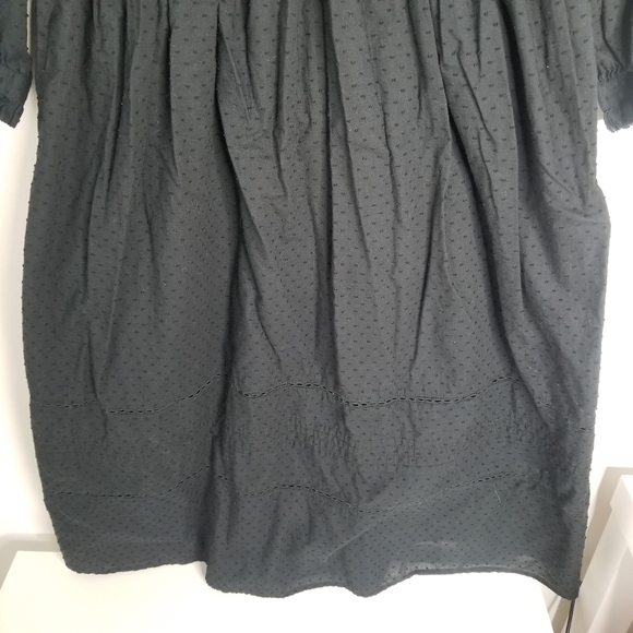 J. Crew Black Pintuck Midi Dress Clipdot Long Sleeve Ruffles Size XXS Pockets - Picture 4 of 16